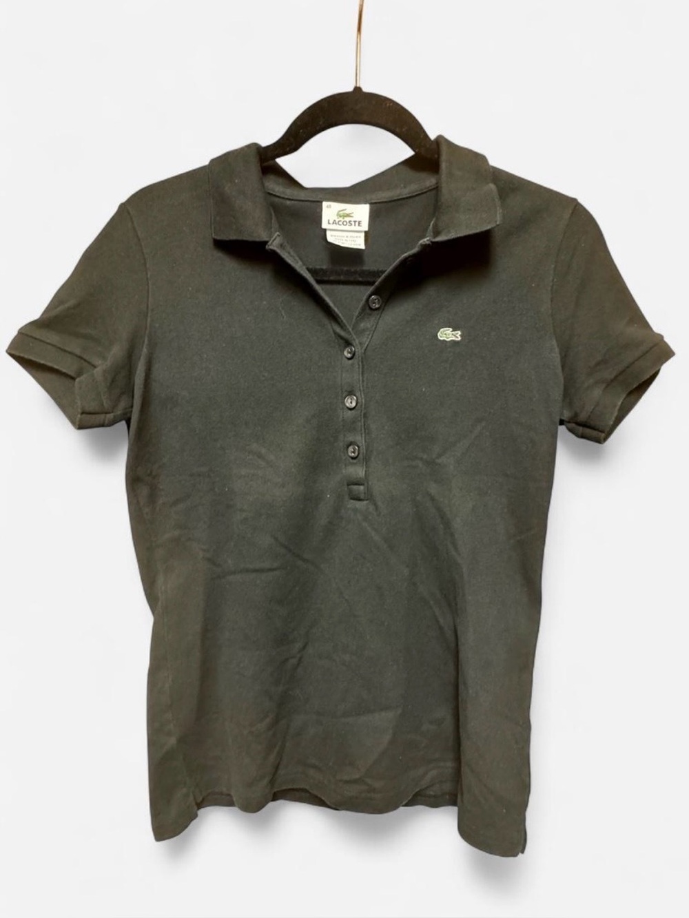 Lacoste Women’s Black Knit Polo Shirt